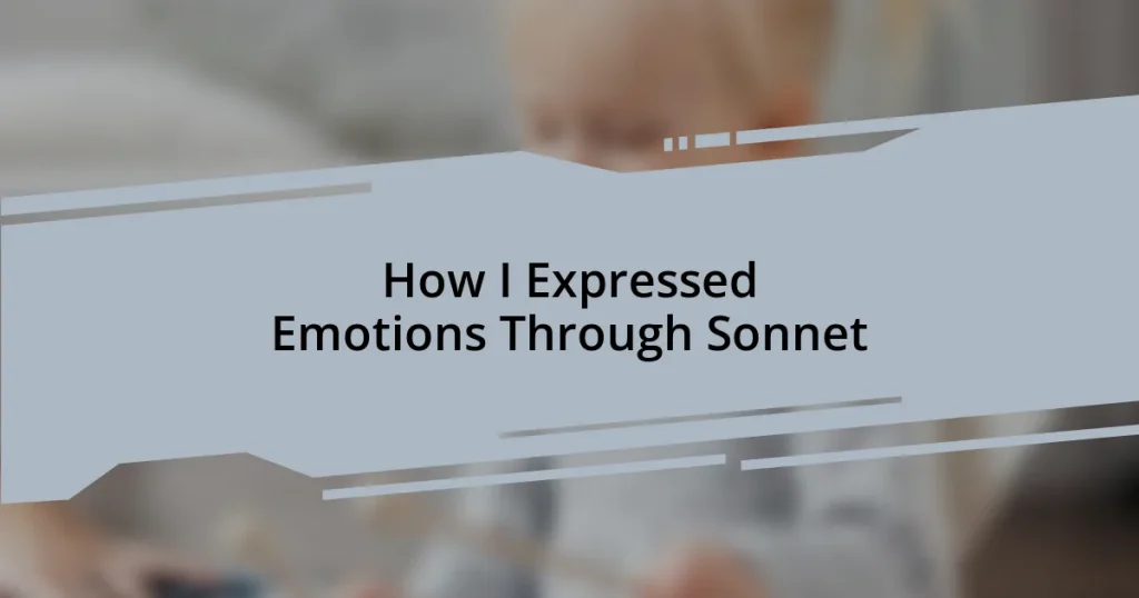 How I Expressed Emotions Through Sonnet