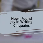 How I Found Joy in Writing Cinquains