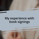 My experience with book signings