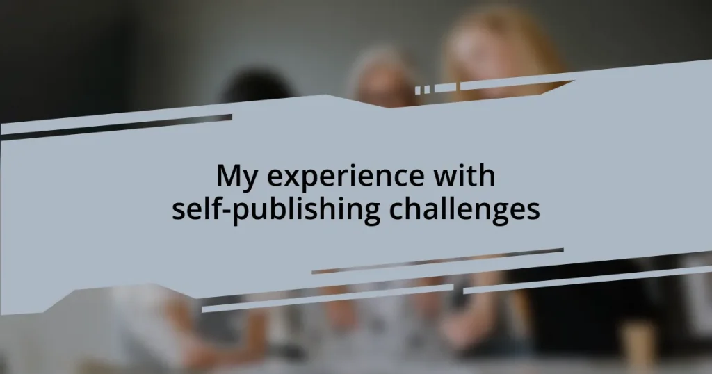 My experience with self-publishing challenges