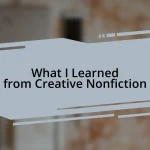 What I Learned from Creative Nonfiction
